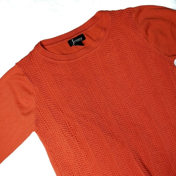 Orange Open Knit Sweater Size XL - Picture 3 of 6